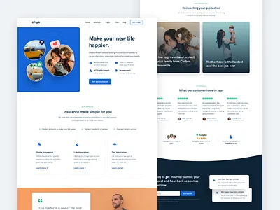 Insurance Landing Page for Ehya dashboard health app healthcare html theme illustration insurance insurance pensions landing page marketing marketing agency marketing website design onboarding themes web design