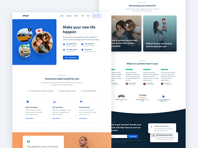 Insurance Landing Page for Ehya dashboard health app healthcare html theme illustration insurance insurance pensions landing page marketing marketing agency marketing website design onboarding themes web design