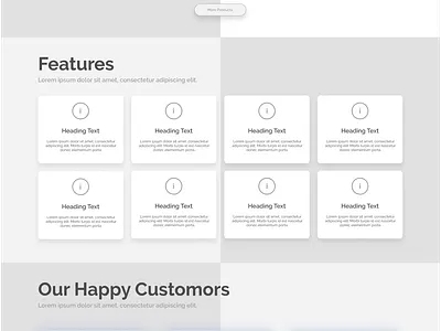 Wire-frame - Landing Page for products website features section hero section homepages landing page large footer minimal design minimal footer product section subscribe form web web design website website menu wireframes wireframing