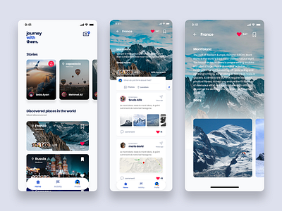 journey with them. travel mobile app adventure app app design clean design design interaction interface ios iphone mobile mobile app mobile ui screen tourism travel travel app traveling trip ui ux