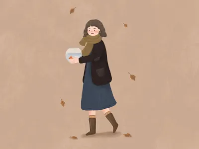 fish tank design fish girl illustration tank