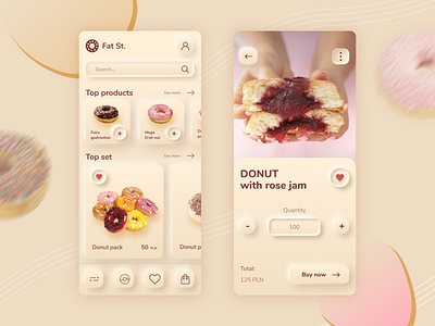 Donuts day app donut donuts mobile mobile app mobile ui neomorphism skeumorphism trandy ui