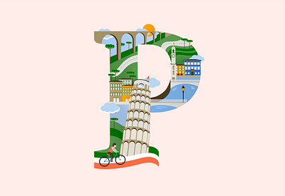 Guess the city! city illustration design illustration illustrator italy pisa typography typography art vector