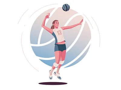 Girl volleyball player illustration adobe illustrator girl character illustration judoists sport vector vector art vector illustration vectorart volleyball
