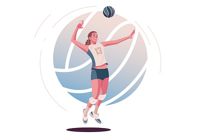 Girl volleyball player illustration adobe illustrator girl character illustration judoists sport vector vector art vector illustration vectorart volleyball