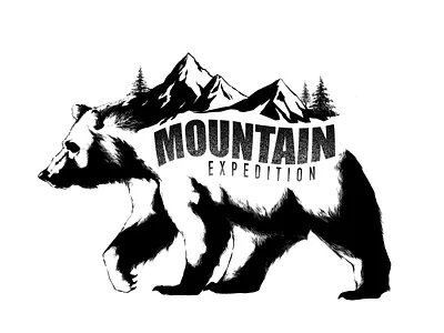 Mountain Expedition bear characters clean design illustration mountain procreate story travel