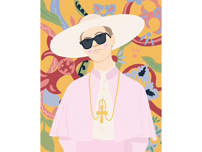 The Young Pope Pius XIII — Lenny Belardo art artwork design green hbo illustraion illustrator judelaw lovely photoshop pope white