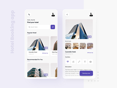 Hotel Booking App app design hotel booking hotel booking app rent ui ux