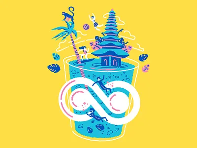 Bali t-shirt Illustration bali characters colors illustration indonesia trip tshirt yellow