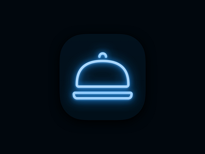 Neon Crouton app app design app icon apple bake branding chef cook cooking crouton dark mode design developer development light logo neon recipe ui