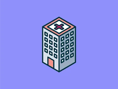 Isometric Hospital Icon building design flat graphic graphic design illustration isometric isometric design ui vector