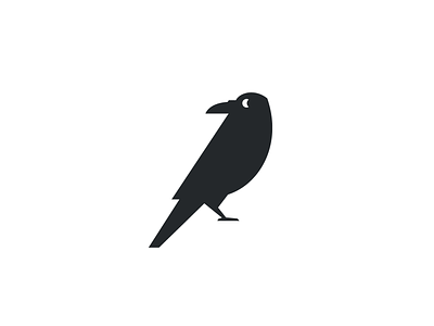 raven bird black branding crow dark eye geom geometry icon illustration logo mark minimal moon night raven ui