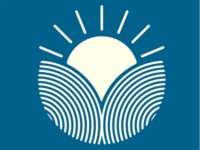 Rising Sun badge brand branding elegant flower logo lost logo mark patch simple sun thick ish lines ux ux design uxdesign