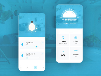 House hold electric equipment control UI app clean control eco friendly fan home house idea innovative ios light management modern observe smart smart home system ui uique ux