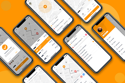 Attractive Taxi App UI Kit for iOS app clone app development app screens app ui demand taxi app design mobile app design on demand passenger taxi app taxi booking taxi booking app taxi business taxi driver tracking app tracking ui uber clone