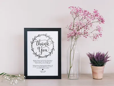 Free Floral Thank You Wedding Sign Template design free freebies wedding wedding card wedding design