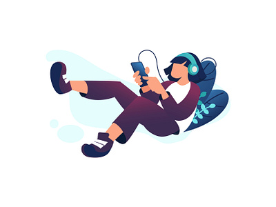 listen to music online character design flat flatdesign illustration ilustration ui ux vector web