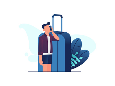 contact travel services design flat flatdesign illustration ui ux vector web