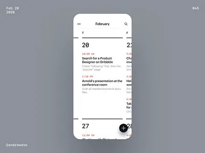 Calendar app agenda app brutal calendar events futurism futuristic interactive ios mobile organizer productivity