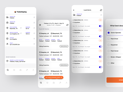 Tradeshipping: Freight Shipping Mobile App app dashobard freight interaction iphone load loads mobile product design shipping transportation truck ui ux