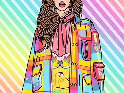 She's like a Rainbow candy doll club couture fashion fashion illustration fashion illustrator illustration rainbow sweet