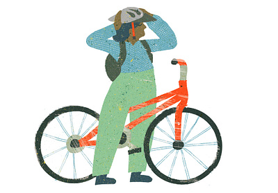 Cyclist bike book character collage digital folioart illustration nicholas stevenson publishing texture