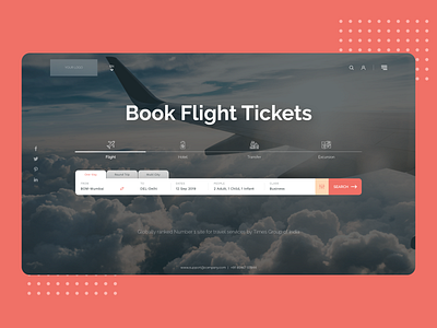 Landing page design for an online booking portal @daily ui @dailyui @design adobe xd flightbooking landingpage travelbooking travelsolutions ui uiux