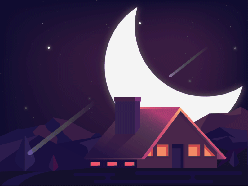 Late at night, very quiet illustration logo ui 品牌 商标 插图