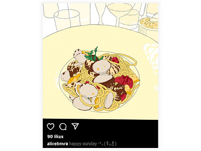 Stolen Still 006 food food illustration illustration love pasta still life warm colors yellow