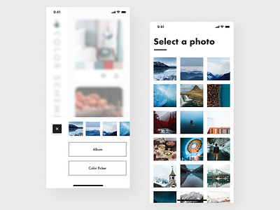 Palettor - Select a photo app mobile ui