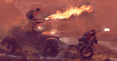 Brasil 2047 - Part V animation brasil crew cyberpunk digital fire flame futurism gang illustration