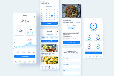 Meal Planner, cooking, health tracking app adobe xd fitness food health interaction meal meal planner minimal tracking ui