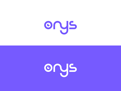 Smart wordmark logo for Onys creative digital eye flat fun line lineart logo logos modern onys purple text typo typologo wave wordmark