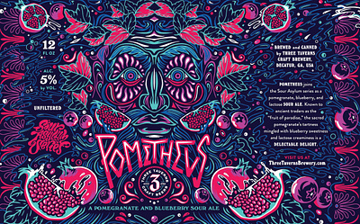 Pometheus design digital face folioart frui graphic illustration packaging