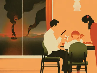 Rethink the World digital editorial family folioart illustration karolis strautniekas texture