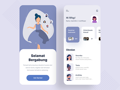 Fashion Designer Meetup 2020 trend app app design application clean dailyui designer elegant fashion group illustration ios meetup minimal minimalist mobile purple style ui ux