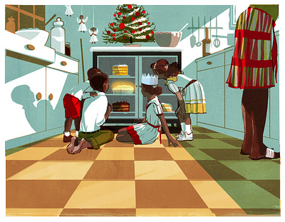 Childhood alex green character children christmas digital drawn editorial family folioart food illustration