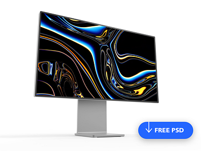 5K Pro Display XDR PSD Mockup apple monitor mockup photoshop pro display prodisplay psd xdr