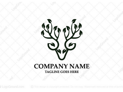 Nature Deer Logo brand deer deer logo deer logo for sale identity leaves leaves deer logo logos naturalx leaf nature nature deer