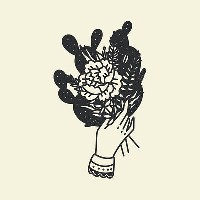 Cactus Bouquet bouquet cactus design drawing illustration logo tattoo vector
