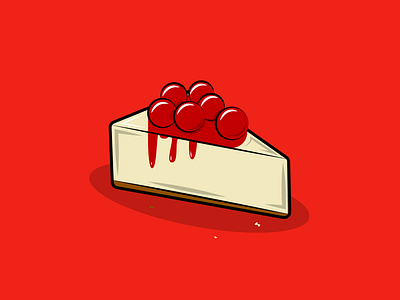 Cheesecake cake cartoon cheese cheesecake cherries cherry sauce sweet sweets