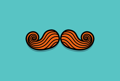 Moustache colour design fun graphics icon moustache vector