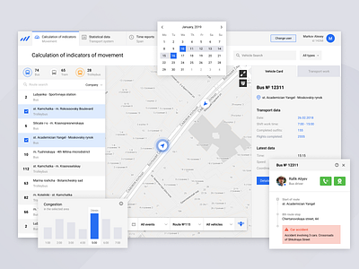 Public Transport Monitoring admin clean dashboad dashboard drive interface logistics map road stats transport truck ui ux website