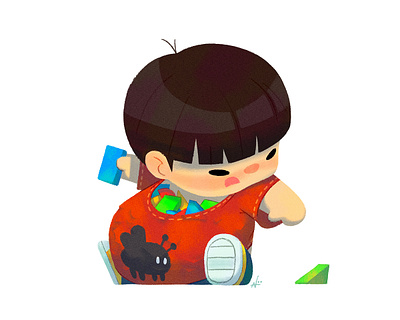 Baby Us: Block Boy baby boy character design illustration kids nolen lee toddler toys