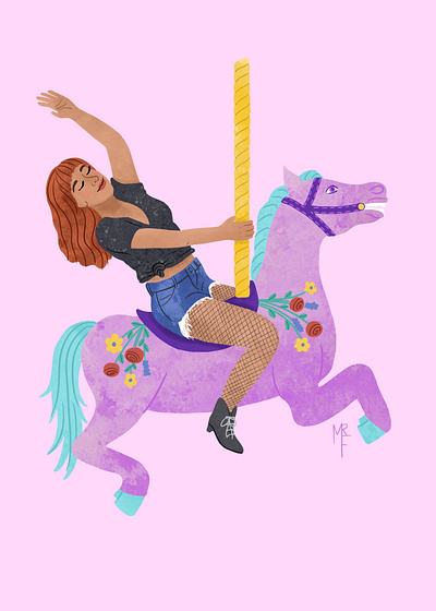 Carousel artist carousel digital illustration editorial illustration illustration procreate women empowerment women in illustration