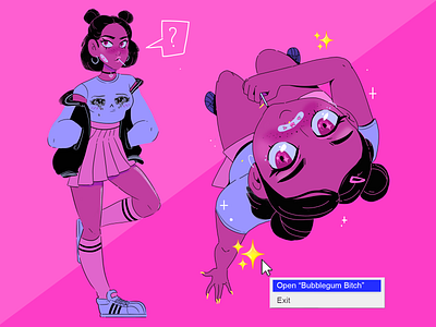 Bubblegum Bitch character design digital art illustration portrait