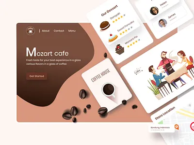 Brown Coffe design app illustration design mobile mobile app design ui ui design website website design
