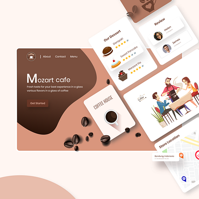 Brown Coffe design app illustration design mobile mobile app design ui ui design website website design