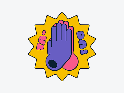 Hi-five! 3d clean flat illustration vector