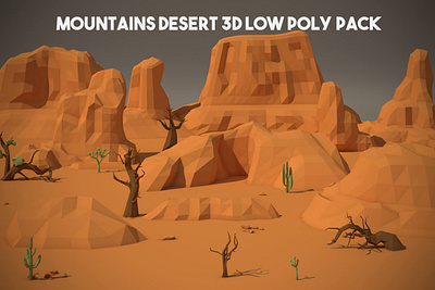 Free Desert Mountains 3D Low Poly Pack 3d game assets gamedev low poly low poly lowpoly lowpolyart mountain mountains